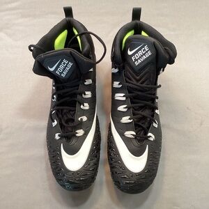 Nike Force Savage Pro Football Cleats Men’s Size 16 High Top Black & White EUC